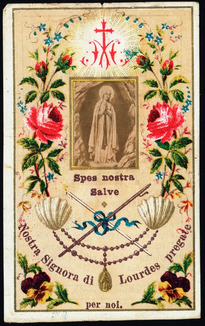 Vår Frue av Lourdes fromt bilde. Privat samling fra 1900-tallet av Anonymous Anonymous