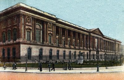 Paris: utvendig utsikt over Colonnade du Louvre bygget av Claude Perrault (1613-1688). Fotografi av 1920 i "" Artistic Album "" av byen Paris. Privat samling. av Anonymous Anonymous