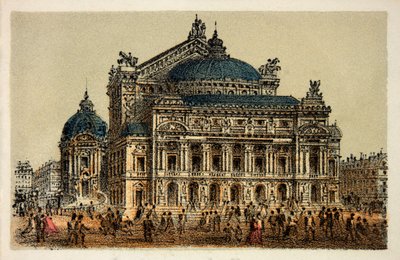 Paris i 1874: Den nye operaen (opera garnier), privat samling av Anonymous Anonymous
