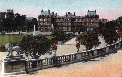 Paris: Palais og Jardin du Luxembourg. Fotografi av 1920 i "" Artistic Album "" av byen Paris. Privat samling. av Anonymous Anonymous