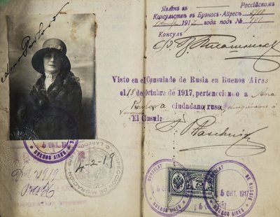 Pass til Anna Pavlova (1881-1931) av Anonymous, ca. 1920 - Fotografi - Privat samling av Anonymous Anonymous