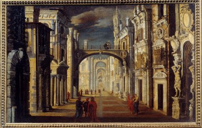 Perspektiv interiør Maleri av Francois de Nome (Monsu Desiderio) (1593-1644) 1600-tallet Søn. 0,51x0,81m Orleans, Musee des Beaux Arts av Anonymous Anonymous