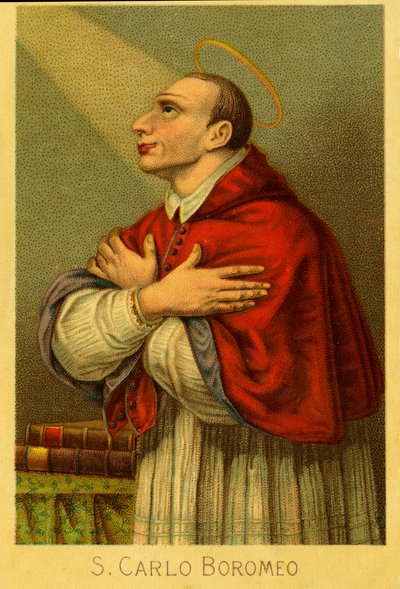 Fromme bilde: Charles Borromeo kardinal erkebiskop av Milano (kromolitografi) av Anonymous Anonymous