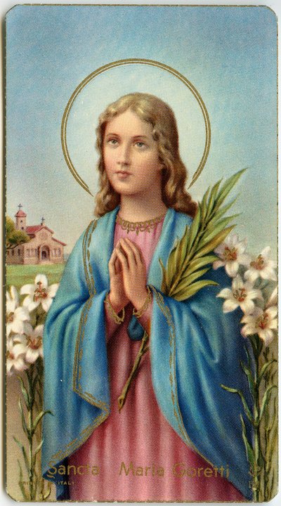 Fromt bilde: Maria Goretti italiensk jomfru-martyr (kromolitografi) av Anonymous Anonymous