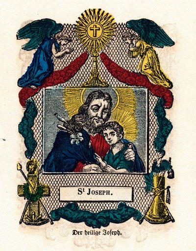Fromt bilde: Saint Joseph. Gravering av 1800-tallets privatsamling av Anonymous Anonymous