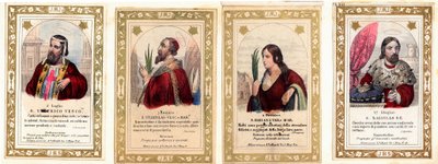 Fromme bilde: "" St. Ulrich av Augsburg, St. Stanislaus, St. Bibiana, St. Ladislas I av Ungarn"" Privat samlingskort av Anonymous Anonymous