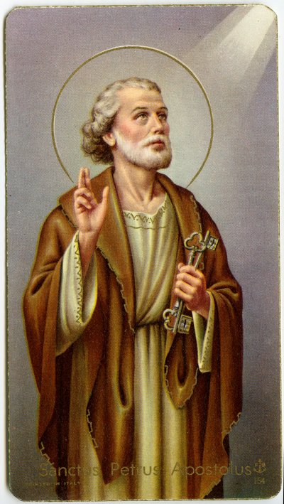 Fromt bilde: Apostelen St Peter (kromolitografi) av Anonymous Anonymous