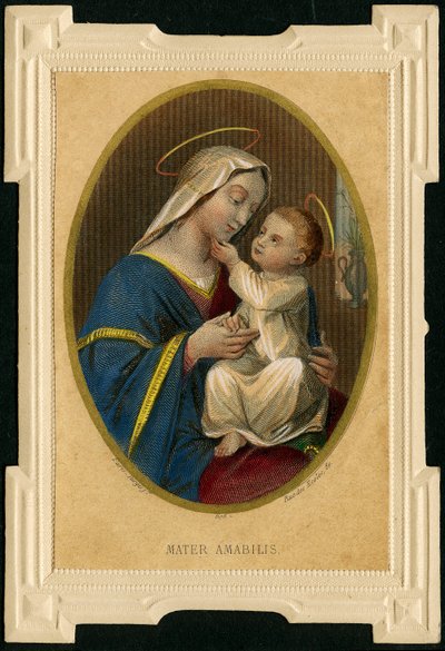 Fromt bilde: Jomfru Maria med Jesus (gravering) av Anonymous Anonymous