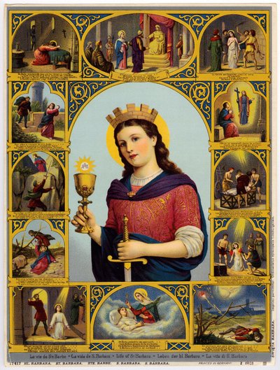 Fromt bilde: livet til Saint Barbara (kromolitografi) av Anonymous Anonymous