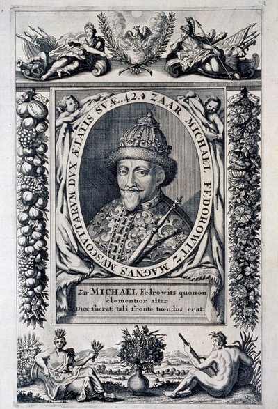 Portrett av tsar Michel I Feodorovich av Russland (Michel Feodorovitch Romanov av Anonymous Anonymous