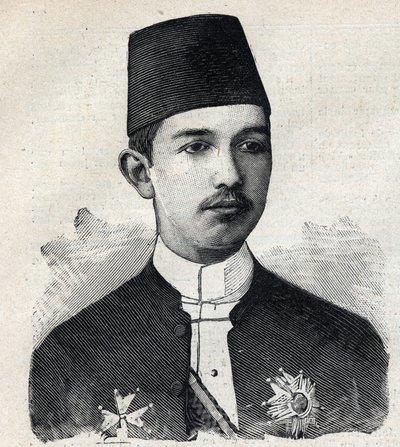 Portrait of Abbas II Pasha (1874-1944), Vice King of Egypt. Engraving in “” Le Peute Parisien”” av Anonymous Anonymous