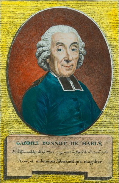 Portrett av Abbe Gabriel Bonnot de Mably (1709-1785) Filosof og forløper for utopisk sosialisme, Privee Collection av Anonymous Anonymous