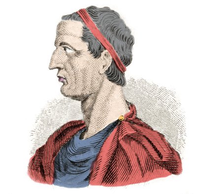Portrett av Ancus Marcius (Anco Marzio) fjerde av de syv legendariske kongene i det gamle Roma. Den gikk tilbake fra -641 til -616. Gravering av 1800-tallet. Milanese av Anonymous Anonymous