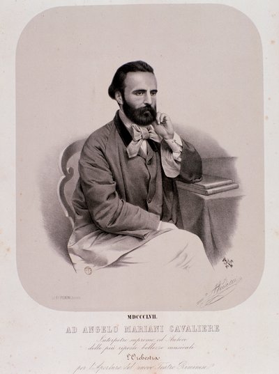 Portrait of Angelo Mariani (lithography av Anonymous Anonymous