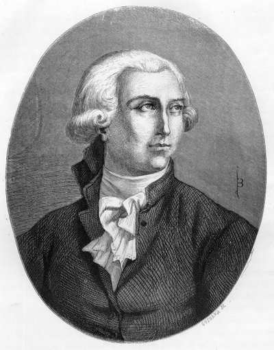 Portrett av Antoine Laurent Lavoisier (1743-1794), fransk kjemiker - Gravering fra 1863 i "Le Livre Rouge - Histoire De L