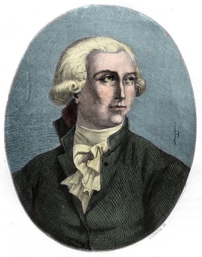 Portrett av Antoine Laurent Lavoisier - Portrett av Antoine Laurent Lavoisier (1743-1794), fransk kjemiker - Gravering fra 1863 i "" Le Livre Rouge - Histoire De L