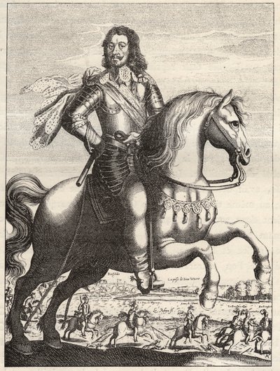 Portrett av Bernard av Sachsen Weimar (Sachsen-Weimar) (1604-1639) med representasjon av fangsten av John av Werth av hertug Bernard og hertug av Rohan. Gravering fra 1600-tallet. Privat samling. av Anonymous Anonymous