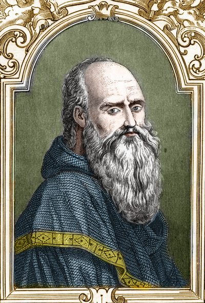 Portrett av Bernardino de Scapis kalt Bernardino Luini (1481-1532) italiensk maler. gravering av 1859 i "" galleriene i Europa - Italia "" av armengaud. Privat samling. av Anonymous Anonymous