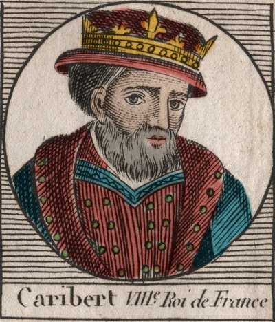 Portrett av Caribert, Frankenes konge (561-567) - Caribert eller Charibert (d.567) Frankenes konge - gravering fra "" Instruction sur l