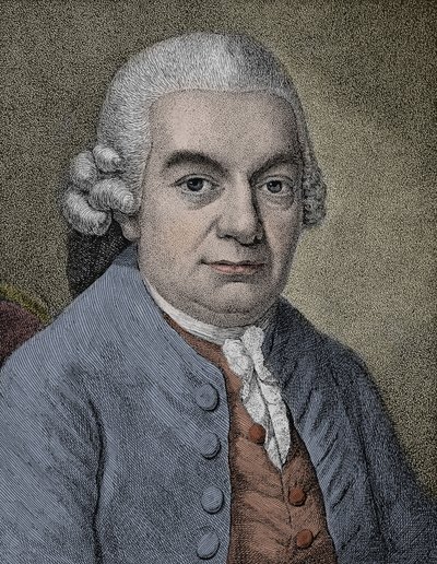 Portrett av Carl Philipp Emanuel Bach (Emmanuel) (1714 - 1788), tysk komponist (gravering) av Anonymous Anonymous
