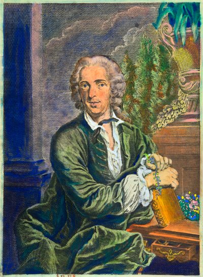 Portrett av Carl Von Linne (1707-1778) svensk naturforsker - Privat samling av Anonymous Anonymous