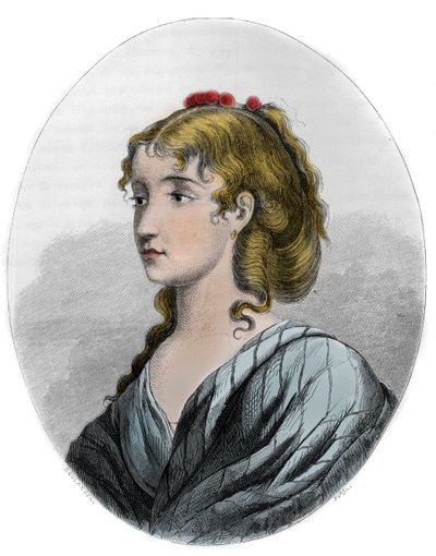 Portrait of Cecile Aimee Renault (1774-1794), French Revolutionary - Engraving from 1863 in “Le Livre Rouge - Histoire De L