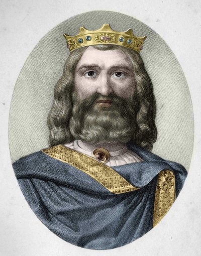 Portrett av Clovis I (v. 466 - 511) Frankenes konge. av Anonymous Anonymous