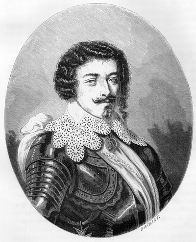 Portrett av hertug Henrik II av Montmorency (Montmorenci) (1595-1632) - Gravering fra 1863 i «Le Livre Rouge - Histoire De L