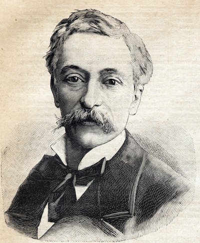 Portrett av Edouard Lockroy (1838-1913), fransk politiker. Gravering i "" The Little Parisian "" 1893. av Anonymous Anonymous