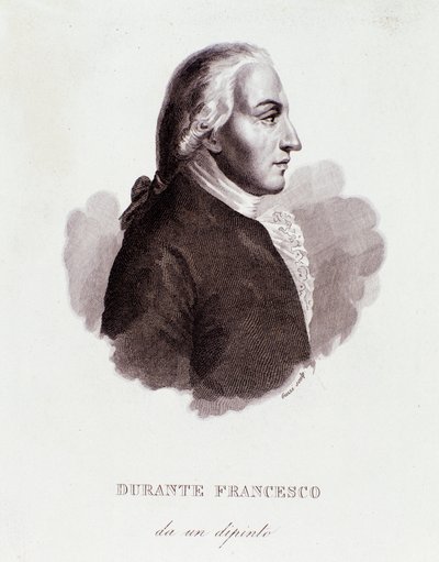 Portrett av Francesco Durante (1684-1755) italiensk komponist etter maling. 1800-tallet. Milanesisk privatsamling av Anonymous Anonymous