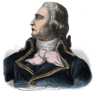 Portrett av Francois Joseph Westermann, fransk general (1751-1794) av den republikanske hæren - Gravering i "Histoire des Girondins"" av Alphonse de Lamartine (1790-1869) 1865-1866 - Privat samling av Anonymous Anonymous