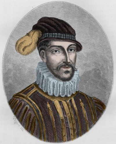 Portrett av Gabriel de Lorges, greve av Montgommery (1530-1574) - Gravering fra 1863 i "" Le Livre Rouge - Histoire De L