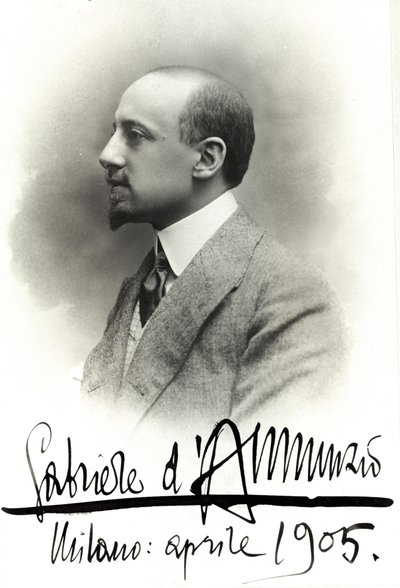 Portrett av Gabriele d'Annunzio i 1905. Italiensk poet og forfatter. 1863-1938. av Anonymous Anonymous