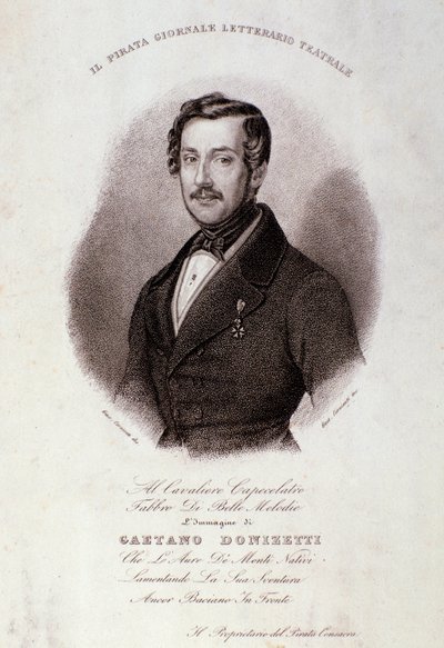 Portrett av Gaetano Donizetti (gravering) av Anonymous Anonymous