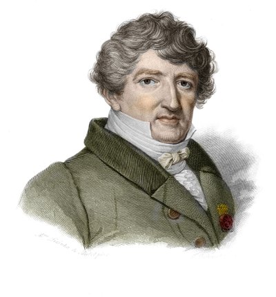 Portrett av Georges Cuvier (1764-1832), fransk paleontolog i "Portretter og historie om nyttige menn: menn og kvinner i alle land og av alle forhold, som har skaffet seg rettigheter til anerkjennelse av menn" utgitt og formidlet av Societe Mo av Anonymous Anonymous