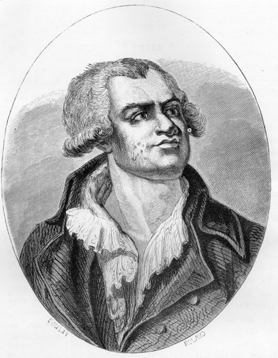 Portrett av Georges Danton (1759 - 1794) taler og politiker - Gravering av 1863 i "Den røde boken - Histoire De L