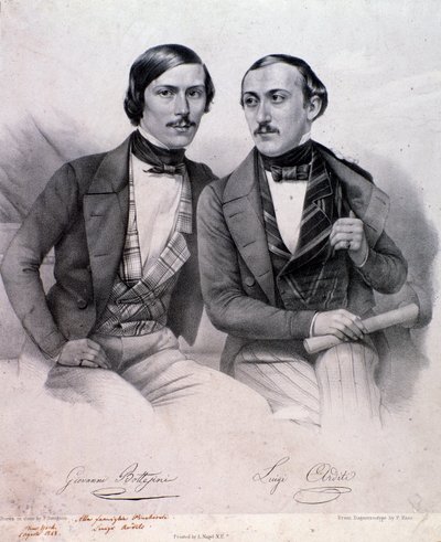 Portrett av Giovanni Bottesini (til venstre) og Luigi Arditi (gravering av Anonymous Anonymous
