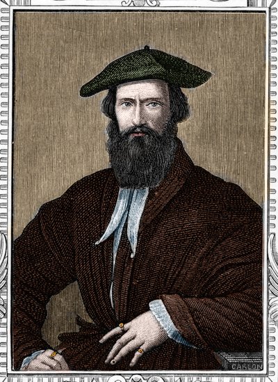 Portrait of Girolamo Francesco Maria Mazzola said Parmigianino or The Parmesan (1503-1540) Italian painter. engraving of 1859 in “” the galleries of Europe - Italy “” by armengaud. Private collection. av Anonymous Anonymous