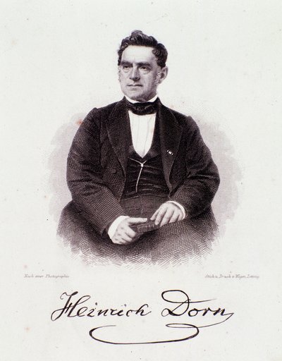 Portrett av Heinrich Dorn (1804-1892) tysk dirigent, komponist og journalist fra 1800-tallet. Milanesisk privatsamling av Anonymous Anonymous