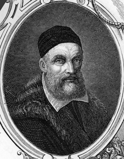 Portrett av Jacopo eller Giacomo Bassano (1518-1592) italiensk maler. Gravering av 1859 i "" galleriene i Europa - Italia "" av armengaud. Privat samling. av Anonymous Anonymous