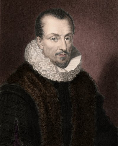 Portrett av Jacques Auguste (Jacques-Auguste) av Thou (Thuanus) (1553-1617), fransk historiker, boksamler og president for Parlement de Paris. av Anonymous Anonymous