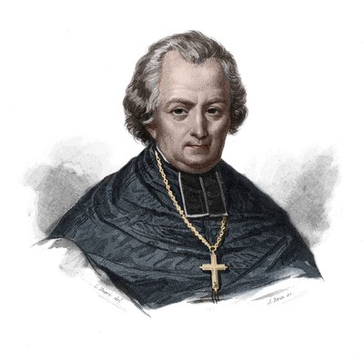 Portrett av Jean Lefebvre de Cheverus (1768-1836) fransk kardinal, erkebiskop av Bordeaux i "Portretter og historie om nyttige menn: menn og kvinner i alle land og av alle forhold, som skaffet seg rettigheter til anerkjennelse av menn" publisert og pr. av Anonymous Anonymous