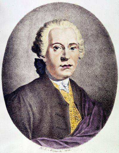 Portrett av Johan Adolf Hasse (1699-1783) Barokkkomponist Gravering fra 1700-tallet Privatsamling av Anonymous Anonymous