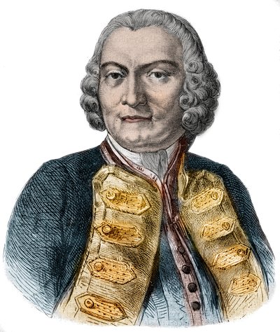 Portrait of Lord George Anson (1697-1762) British admiral and wealthy aristocrat noted for his circumnavigation of the globe av Anonymous Anonymous