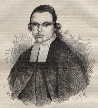 Portrett av Louis Bonafous, i religionen bror Leotade, anklaget for voldtekt og drap. Han døde på Toulon Bagne 27. jan. 1850. Gravering i «Fangernes historie fra deres skapelse til i dag»» (1877) av Pierre Zaccone (1817-1895) (Colonia Penale - Pe av Anonymous Anonymous