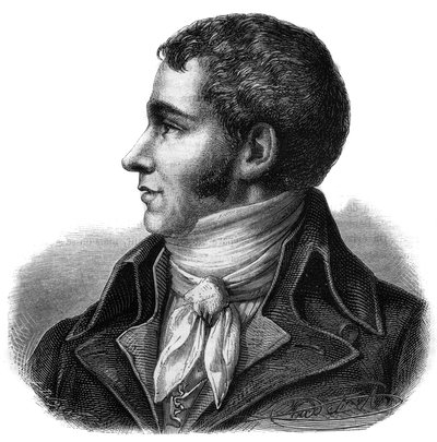 Portrett av Marc David Alba Lasource (1763-1793) stedfortreder for Tarn ved National Convention - Gravering i "Histoire des Girondins" av Alphonse de Lamartine (1790-1869) 1865-1866 - Privat samling av Anonymous Anonymous