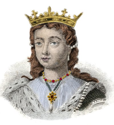 Portrett av Margarita av Anjou, dronning av England (1429-1482) Gravering fra 1800-tallet. Milanese av Anonymous Anonymous