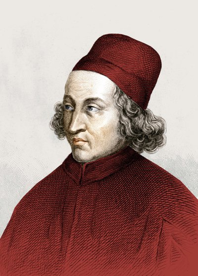 Portrett av Marsilio Ficino, dit en francais Marsile Ficin (1433 - 1499), gravering fra 1700-tallet. av Anonymous Anonymous