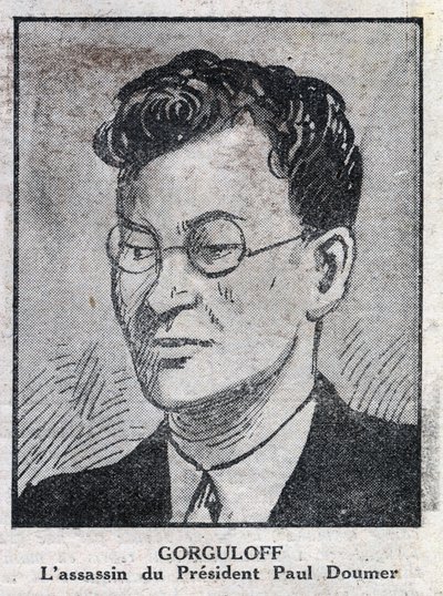 Portrait of Paul Gorgulov or Gorguloff (1895-1932), assassin of French president Paul Doumer (1857-1932). Engraving in “” L