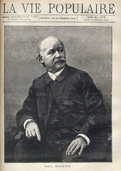 Portrait of Paul Meurice (1818-1905), French writer. Engraving in “La vie populaire”” av Anonymous Anonymous